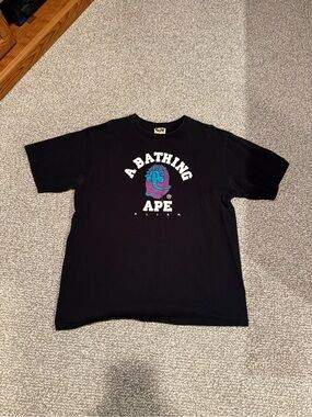 A Bathing Ape Alien Face Hugger College T Shirt